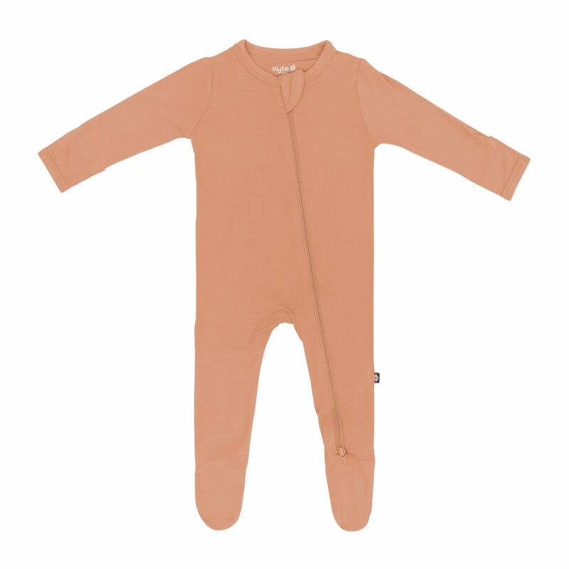 Zippered Footie in Apricot from Kyte BABY