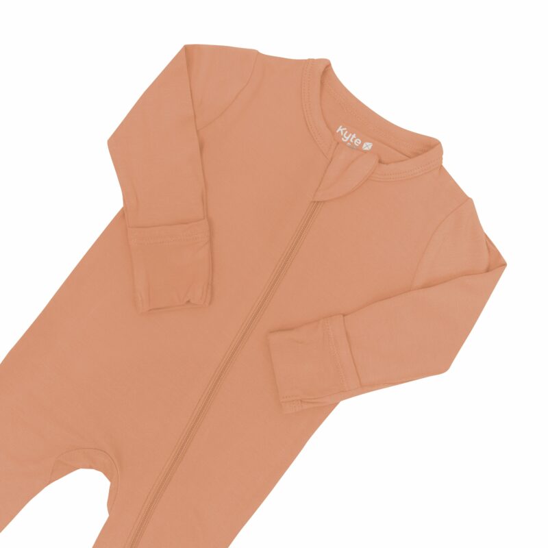 Zippered Footie in Apricot