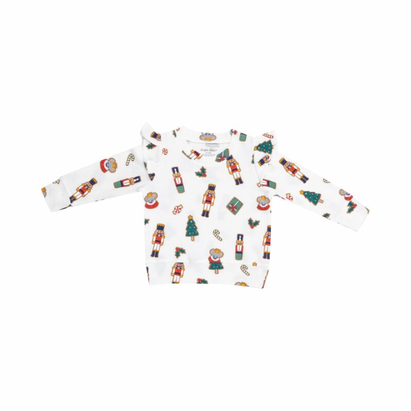 Angel Dear Nutcracker Christmas Cookies Ruffle Sweatshirt