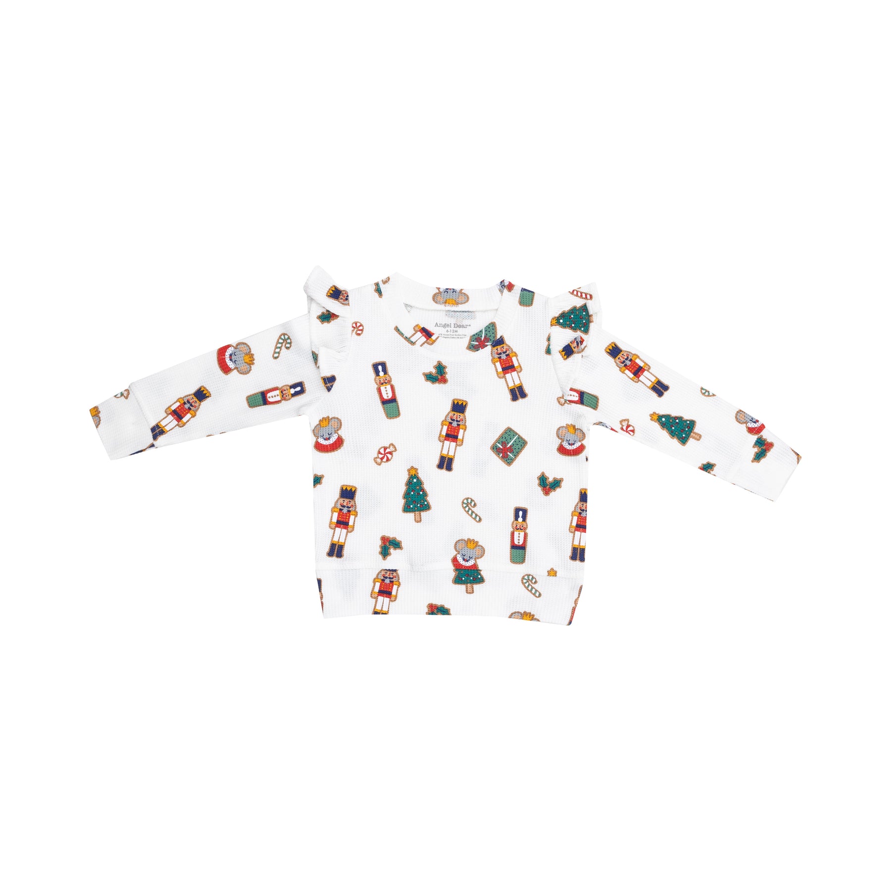 Angel Dear Nutcracker Christmas Cookies Ruffle Sweatshirt