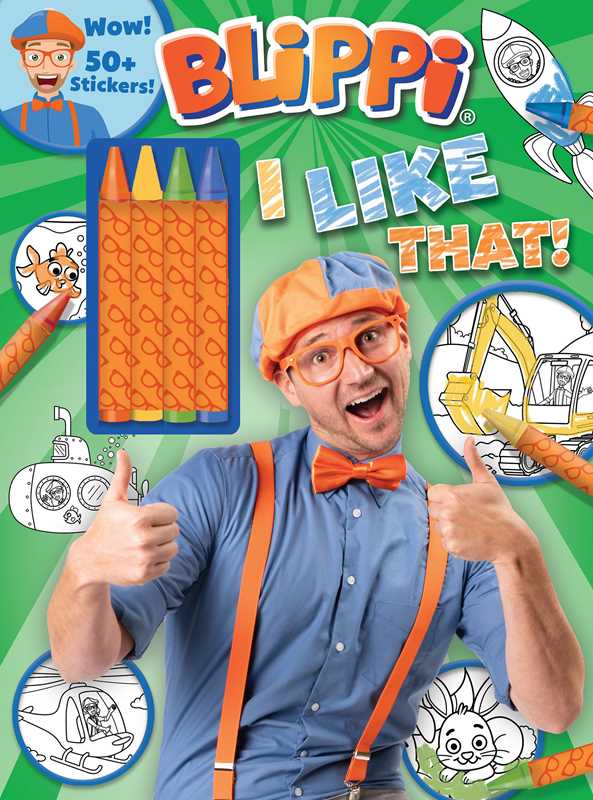 Simon & Schuster Blippi: I Like That!  Coloring Book with Crayons