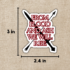 From Blood and Ash We Will Rise Sticker from Wildly Enough