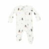 Angel Dear Bear and Bunny Adventures Bamboo Viscose Zipper Footie