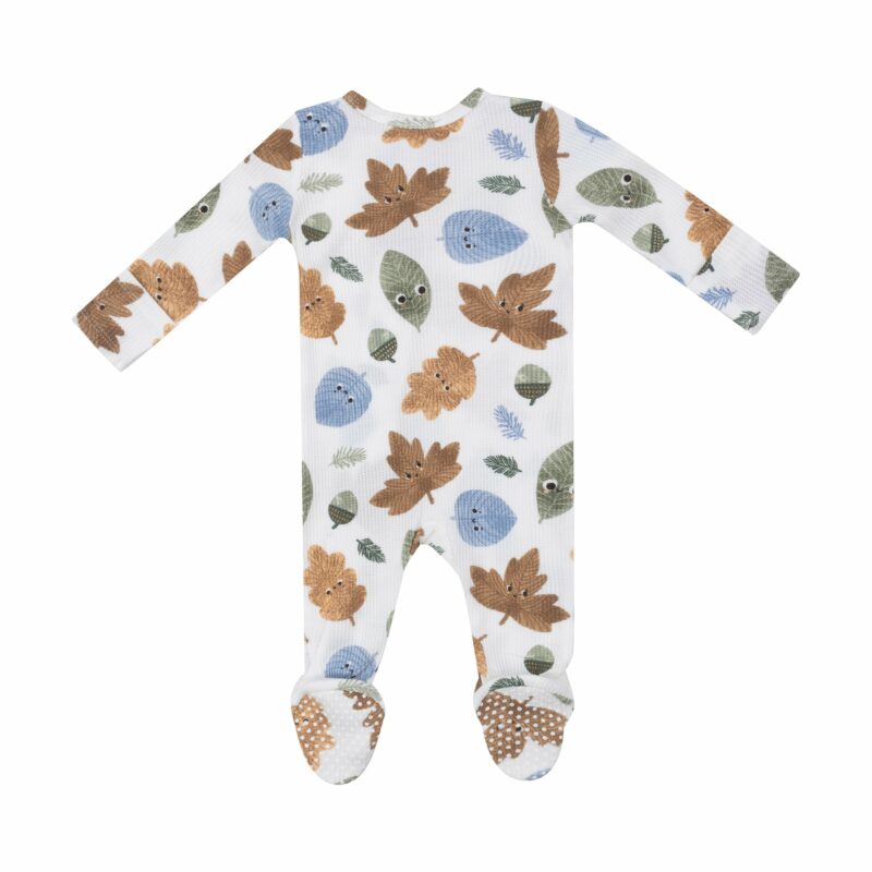 Cuddly Leaves Bamboo Viscose Zipper Footie from Angel Dear