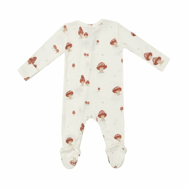 Mushrooms Bamboo Viscose Zipper Footie from Angel Dear