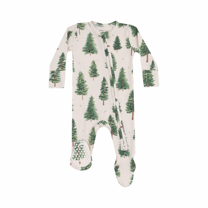 Angel Dear Forest Trees Bamboo Viscose Zipper Footie