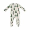 Forest Trees Bamboo Viscose Zipper Footie