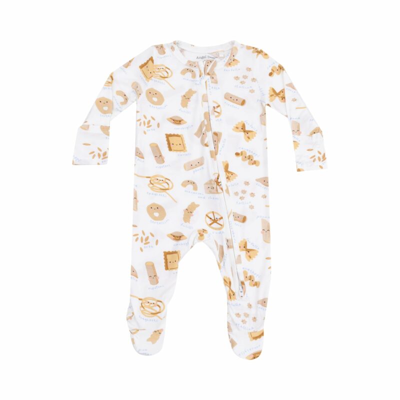 Angel Dear Cute Pasta Bamboo Viscose Zipper Footie