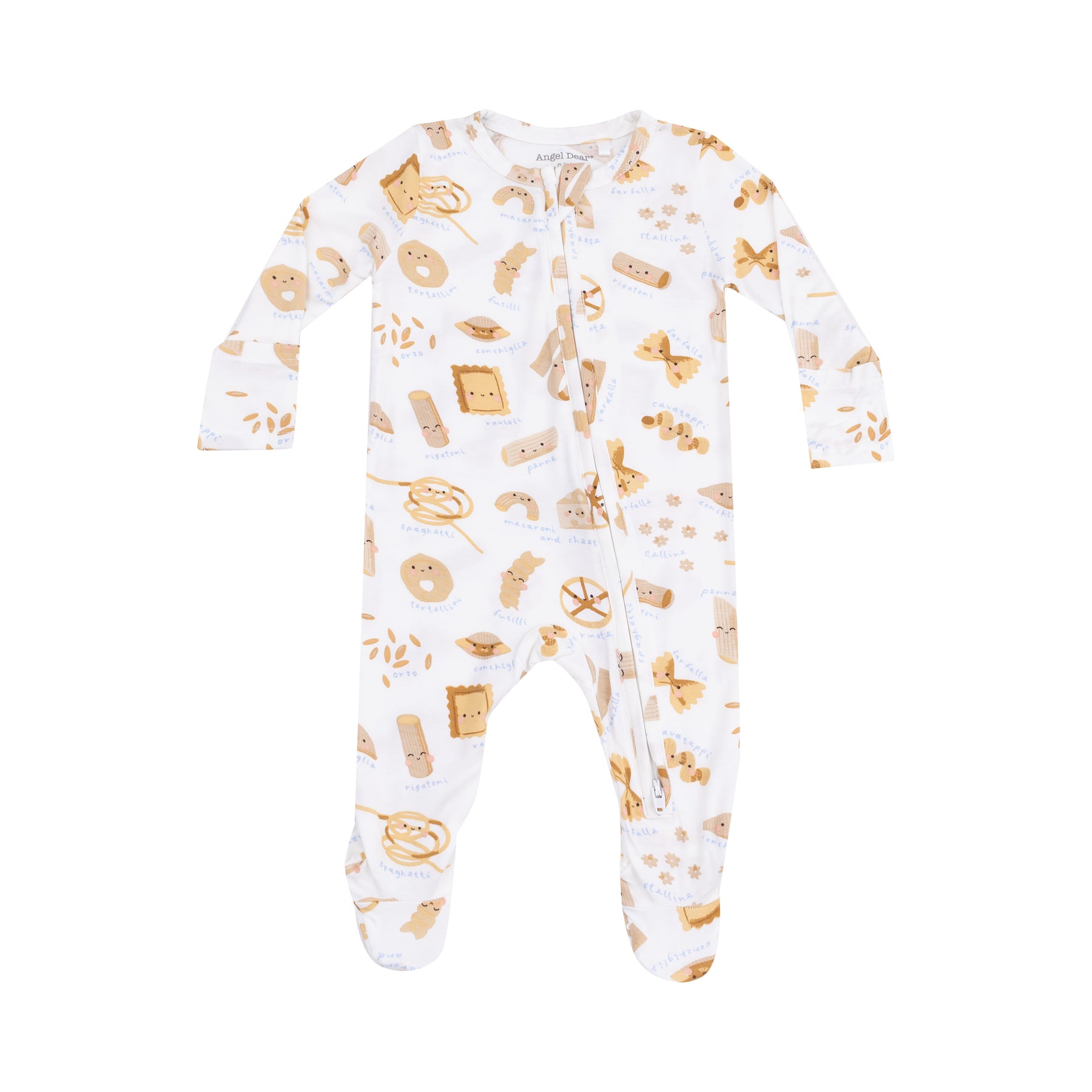 Angel Dear Cute Pasta Bamboo Viscose Zipper Footie