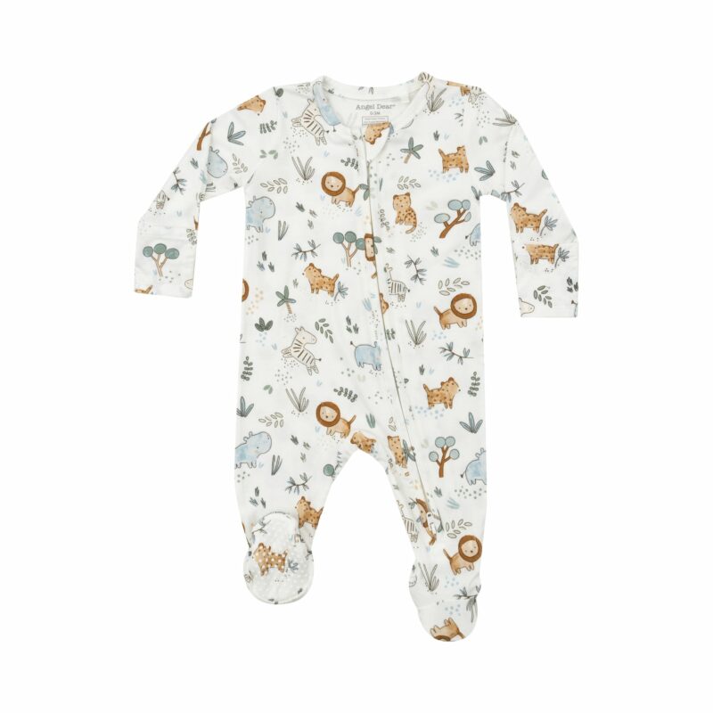 Angel Dear Delicate Safari Bamboo Viscose Zipper Footie