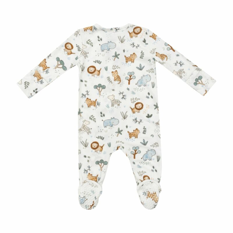 Delicate Safari Bamboo Viscose Zipper Footie