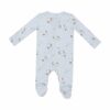 Gray Elephants Blue Bamboo Viscose Zipper Footie from Angel Dear