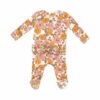 Ambers Floral Ruffle Zipper Footie