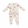 Mixed Woodland Animals On Pink Zipper Ruffled Footie from Angel Dear