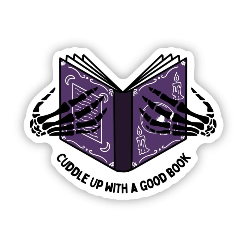 Big Moods Cuddle Up With A Good Book Halloween Sticker