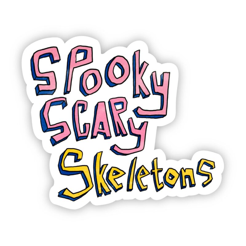 Big Moods Spooky Scary Skeletons Lettering Halloween Sticker