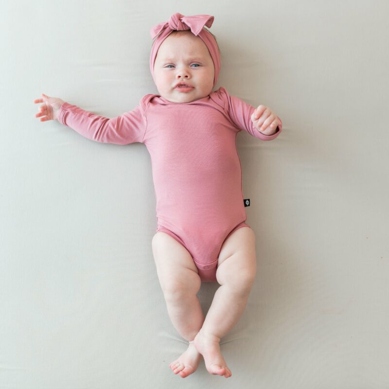 Kyte BABY Long Sleeve Bodysuit in Apple Blossom