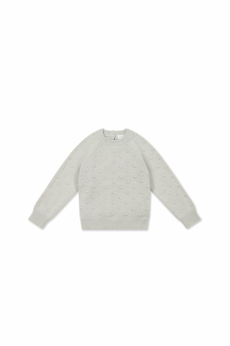 Jamie Kay Dotty Knit Jumper in Dusty Blue 