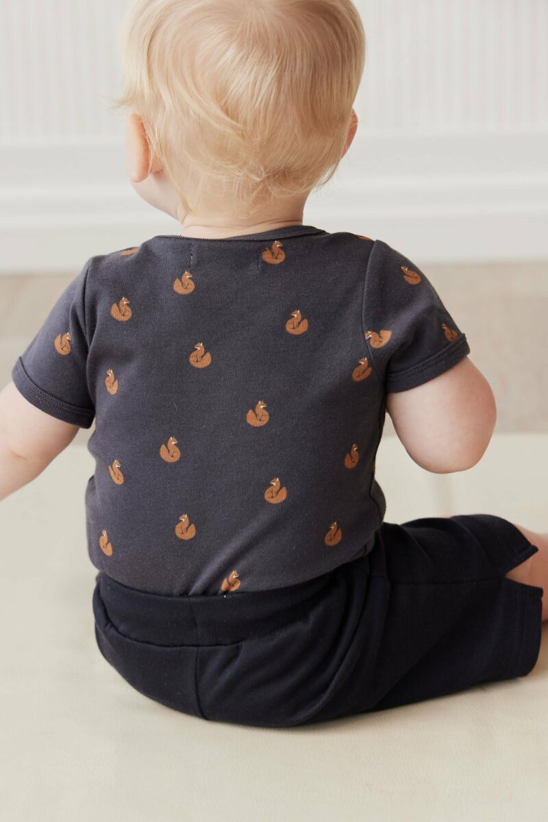 Organic Cotton Hudson Short Sleeve Bodysuit in Fox Cubs Constellation  from Jamie Kay