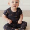 Jamie Kay Organic Cotton Hudson Short Sleeve Bodysuit in Fox Cubs Constellation 