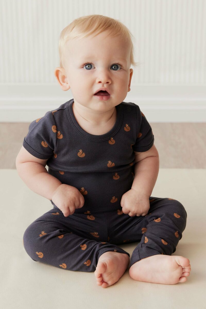 Jamie Kay Organic Cotton Hudson Short Sleeve Bodysuit in Fox Cubs Constellation 