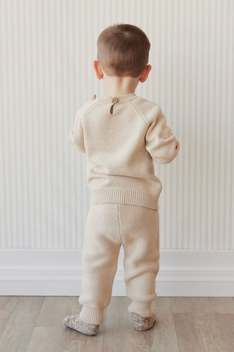 Ethan Jumper in Oatmeal Marle Hedgehog  from Jamie Kay