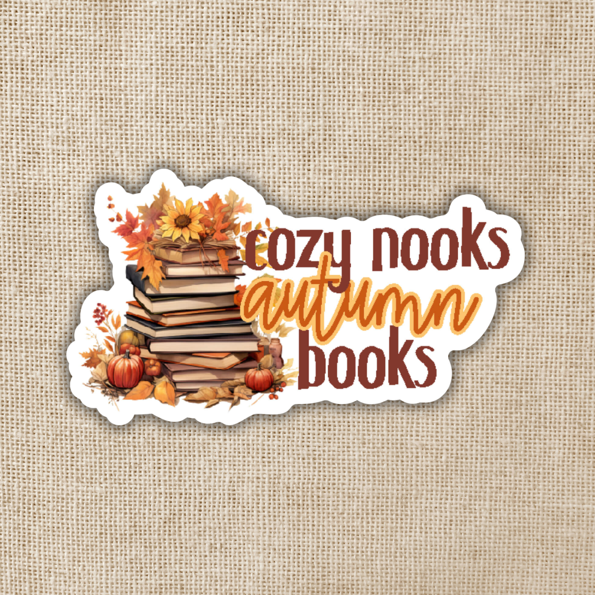 Wildly Enough Cozy Nooks Autumn Books Sticker