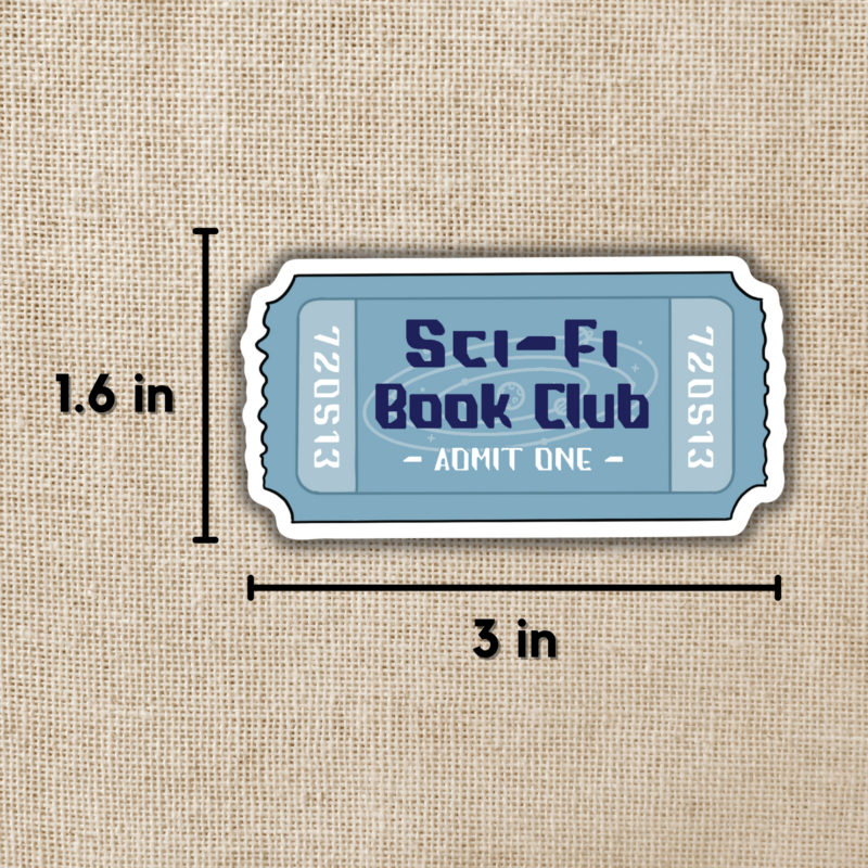 Sci-Fi Book Club Ticket Sticker from Wildly Enough