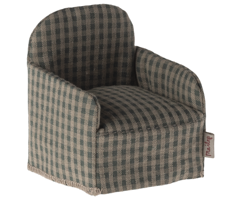 Maileg Green Checker Mouse Chair