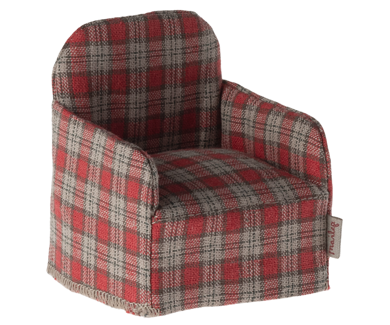 Maileg Mouse Chair in Red Checker