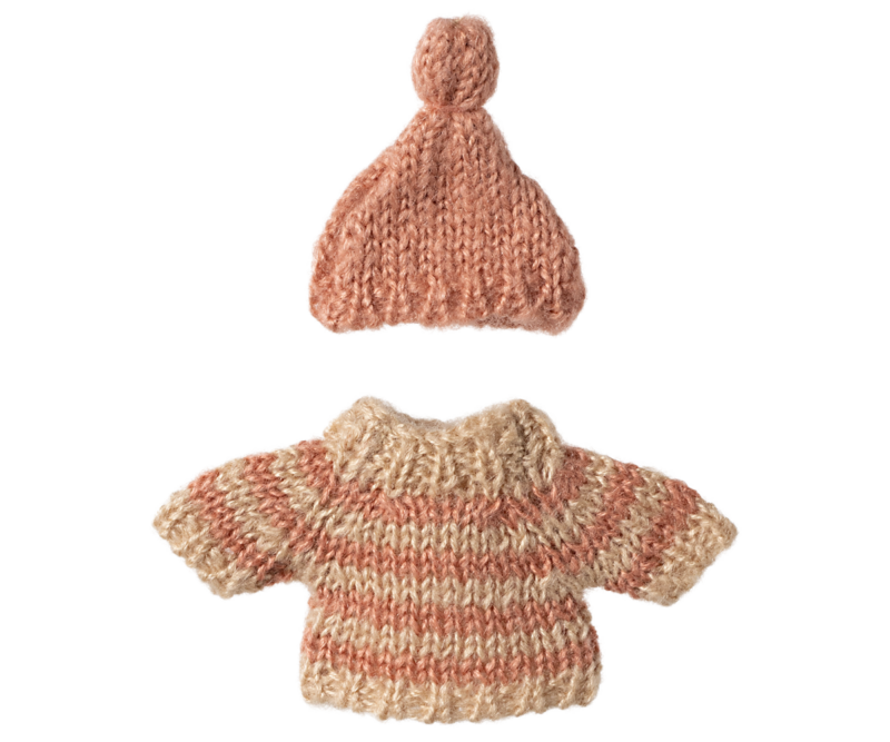 Maileg Knitted Sweater and Hat for Big Sister Mouse