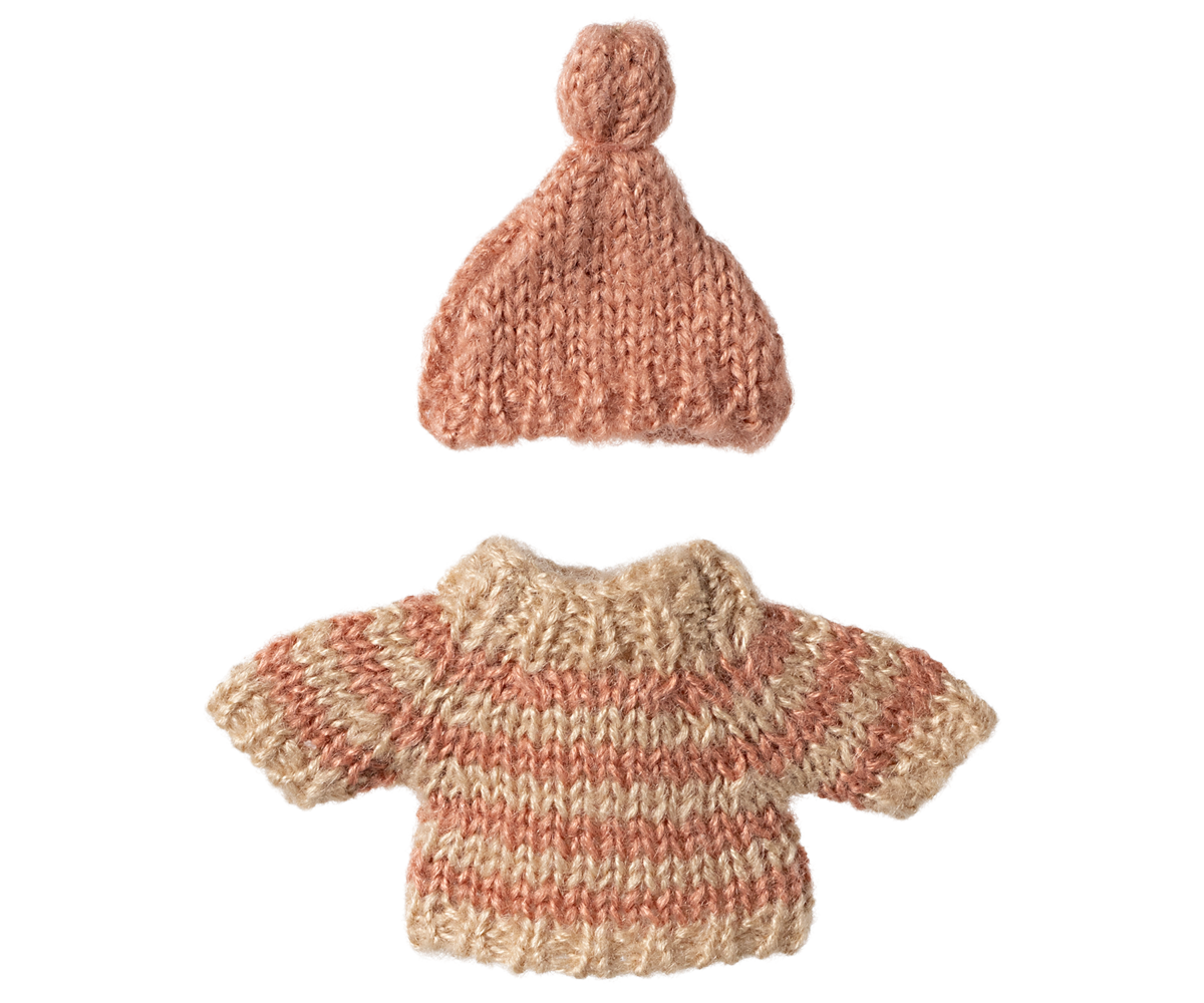 Maileg Knitted Sweater and Hat for Big Sister Mouse