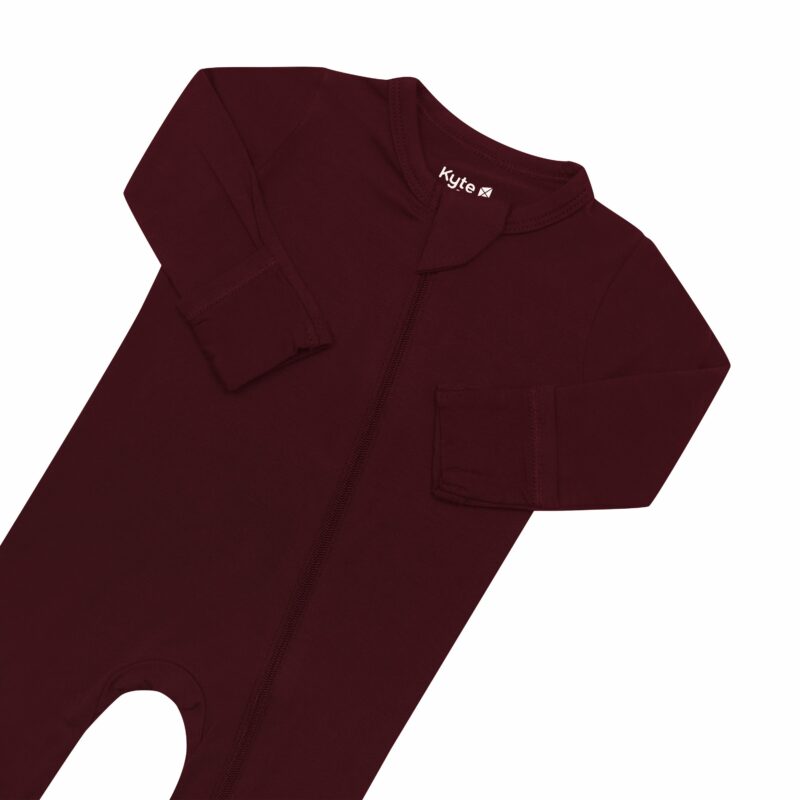 Zippered Footie in Burgundy available at Blossom