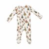 Gingerbread Sleigh Ride Bamboo Viscose Zipper Footie