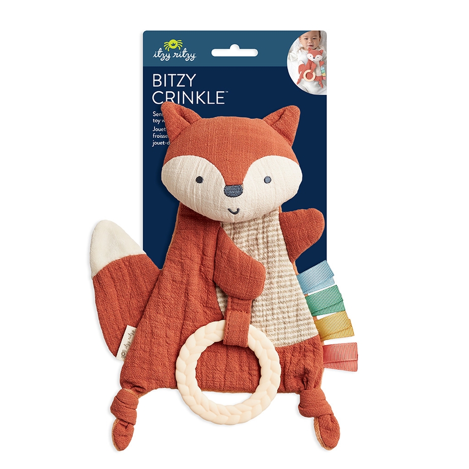 Itzy Ritzy Fox Bitzy Crinkle With Teether