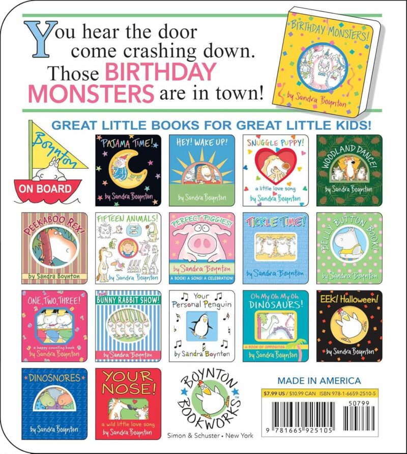 Birthday Monsters! by Sandra Boynton Children's Books