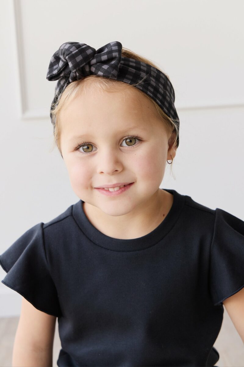 Organic Cotton Headband in Gingham Night  from Jamie Kay