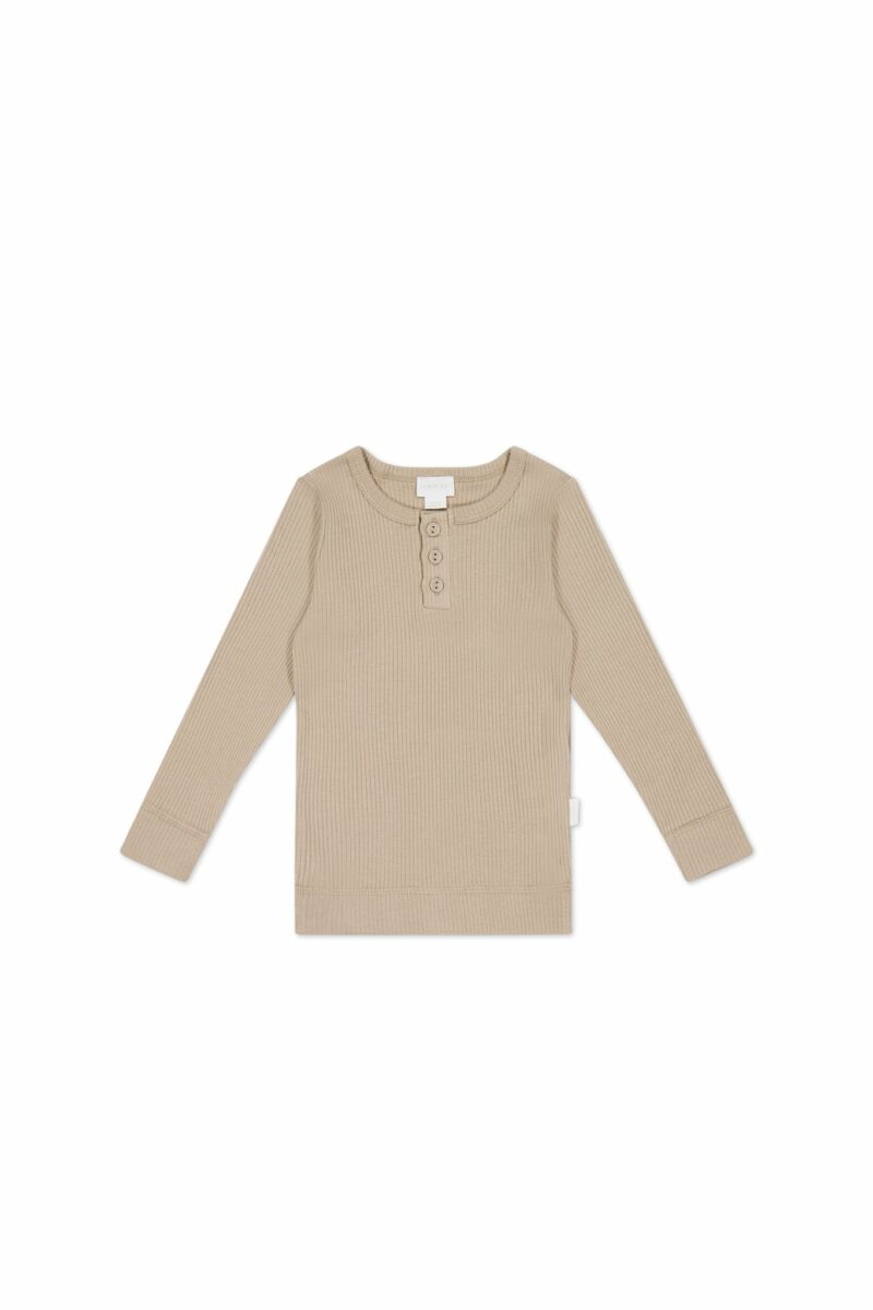 Jamie Kay Organic Cotton Modal Long Sleeve Henley in Fawn 