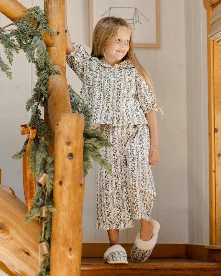 Rylee + Cru Ruffle Pajamas in Vines