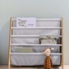 Recycled Fabric Kids Book Rack in Light Gray from 3 Sprouts