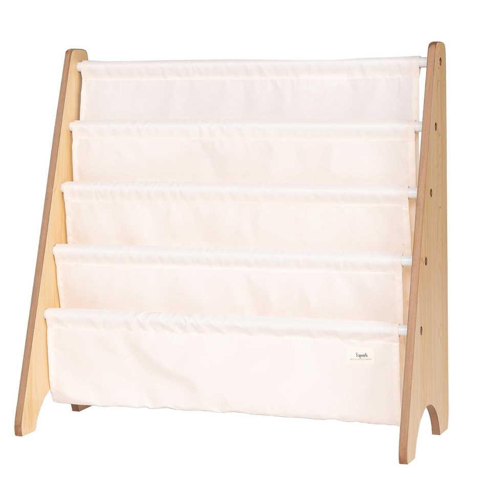 3 Sprouts Recycled Fabric Kids Book Rack in Cream