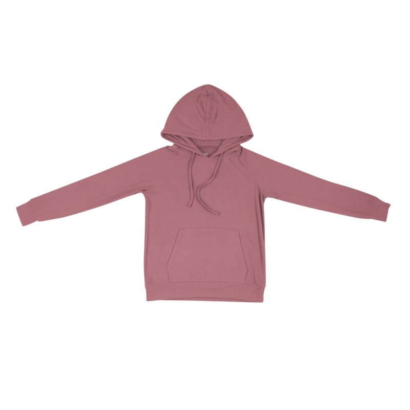 Women's Ribbed Hoodie in Dusty Rose from Kyte BABY