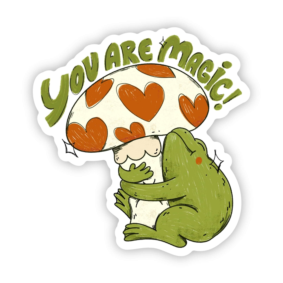 Big Moods You Are Magic Mushroom And Frog Sticker