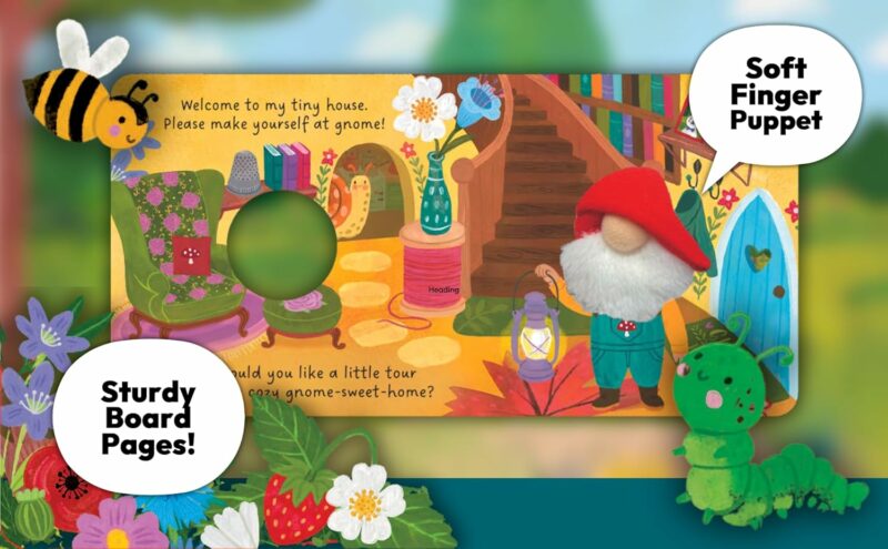 Gnome Sweet Home Finger Puppet Board Book from Cottage Door Press