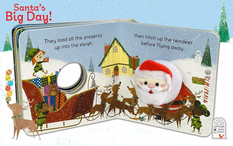 Santa's Big Day Finger Puppet Board Book from Cottage Door Press