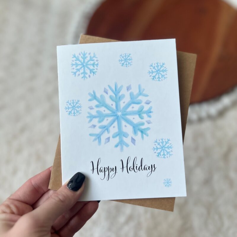 Big Moods Happy Holidays Snowflake Greeting Card