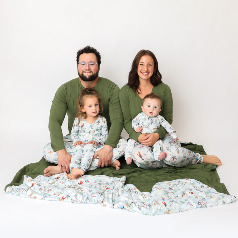 Winter Warriors Bamboo Lyocell Quilted Family Blanket made by Hanlyn Collective