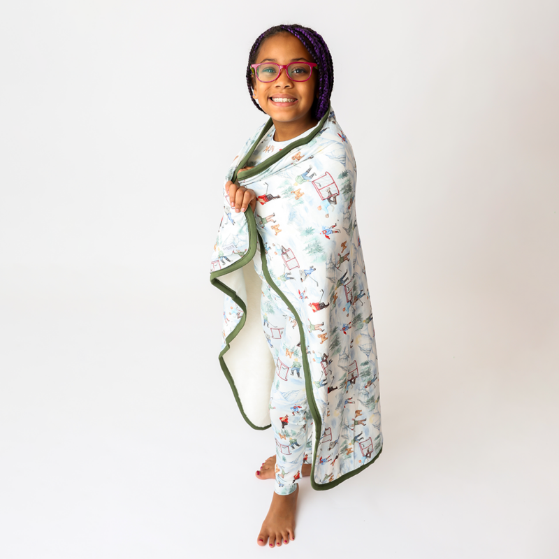 Winter Warriors Bamboo Lyocell Plush Kids Blanket from Hanlyn Collective