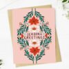 Big Moods "Season's Greetings" Winter Floral Pattern Christmas Card