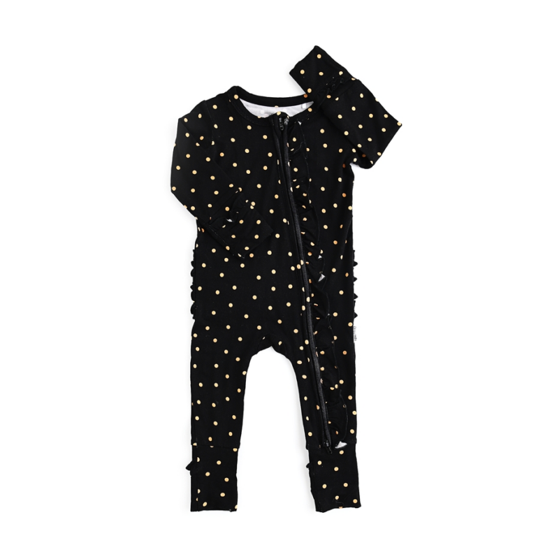 Hope Gold Dot Bamboo Viscose Ruffle Zippy